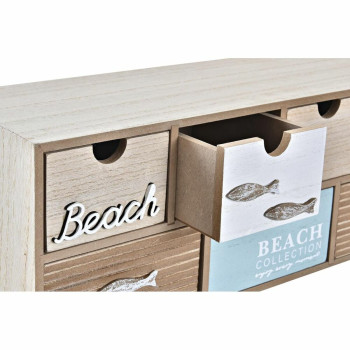 Lādīte DKD Home Decor 40 x 16 x 19 cm Koks Brūns Tirkīzs,,,