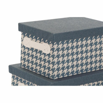 Saliekamo Organizējošo Kastu Komplekts DKD Home Decor Pelēks Zils Dzeltens 40 x 30 x 20 cm,,,