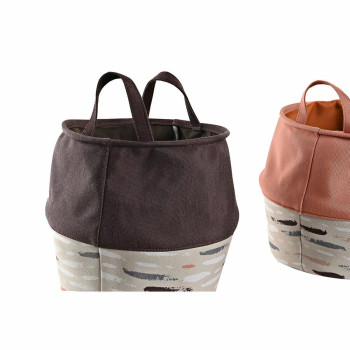 Veļas grozs DKD Home Decor Pelēks Oranžs 28 x 28 x 30 cm (3 gb.),,,