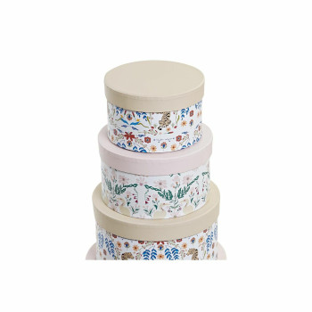 Virnastatavate Organiseerimiskarpide Komplekt DKD Home Decor loomad Ringjas Kwiaty Papp (37,5 x 37,5 x 18 cm),,,
