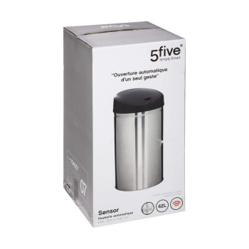 Prügiämber 5five Simply Smart Roostevaba teras 42 L Hõbedane,,,