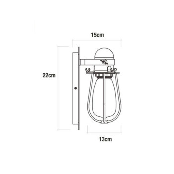 Sieninis apšvietimas EDM 32101 32101 Juoda Metalinis 60 W E27,,,