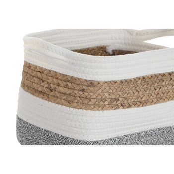 Grozs DKD Home Decor Balts Dabīgā Šķiedra 36 x 27 x 27 cm 3 Daudzums,,,