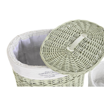 Krepšių rinkinys DKD Home Decor Žalia vytelių 51 x 37 x 56 cm 5 Dalys,,,
