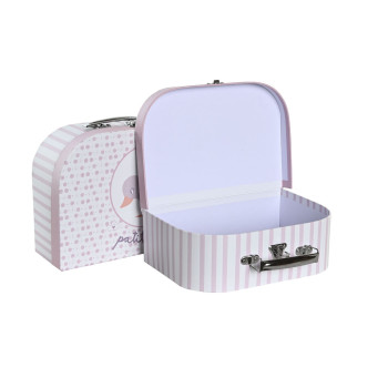 Stebuklinga lenta DKD Home Decor 28 x 9,5 x 20 cm Rožinė Metalinis Spalvotas Kartonas,,,