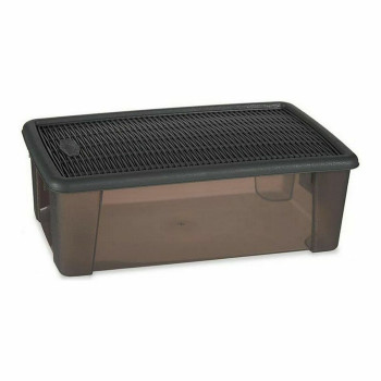 Kaste ar vāku Stefanplast Elegance Pelēks 19,5 x 11,5 x 33 cm Plastmasa 5 L (12 gb.),,,