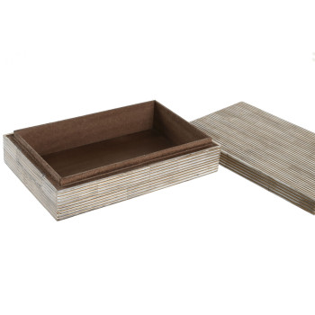 Dėžutė DKD Home Decor 20,5 x 13 x 5,5 cm Kreminė Kaulas Derva,,,
