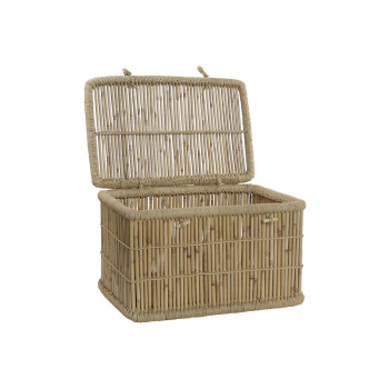 Dėžių rinkinys DKD Home Decor 74 x 46 x 46 cm Virvė Bambukas,,,