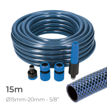 Набор шлангов с принадлежностями EDM 74098 5/8" 20 mm x 15 m Синий (15 m)
