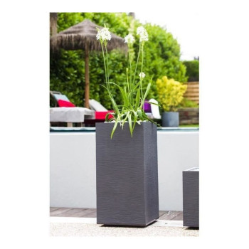 Plant pot EDA Graphit Grey Dark grey Plastic Squared 39,5 x 39,5 x 80 cm,,,