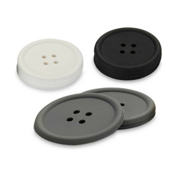 Костер Kinvara CH52542-13-D Белый Чёрный Серый Силикон Кнопка 8,8 x 8,8 x 0,05 cm набор (24 штук)