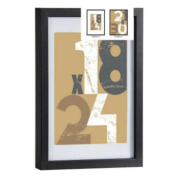 Nuotraukų rėmelis 24 x 2,5 x 32,5 cm Juoda stiklas Medžio MDF (6 vnt.),,,