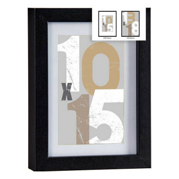 Nuotraukų rėmelis 16 x 21 x 2,5 cm Juoda stiklas Medžio MDF (6 vnt.),,,