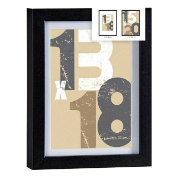 Photo frame 18 x 23 x 2,5 cm Black Glass MDF Wood (6 Units),,,
