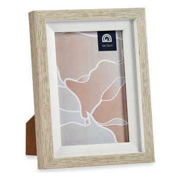 Photo frame 13,5 x 18,8 x 2 cm Crystal Beige White Plastic (6 Units),,,