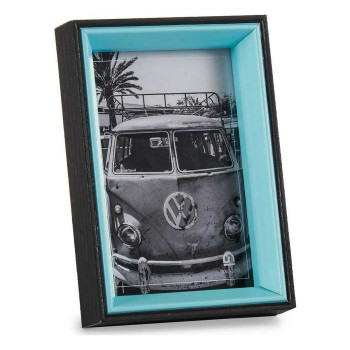 Photo frame 3 x 17 x 12 cm Crystal Black Blue MDF Wood (6 Units),,,