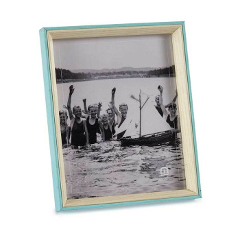 Photo frame Crystal Blue White 3 x 27 x 22 cm MDF Wood (6 Units),,,