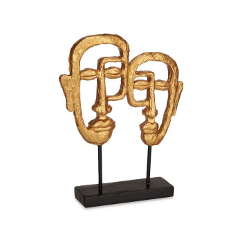 Decorative Figure Face Golden 27 x 32,5 x 10,5 cm (4 Units),,,