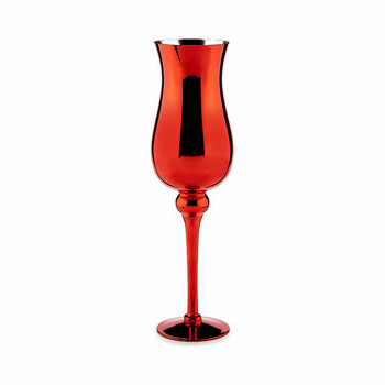 Candleholder Crystal Red 13,5 x 4,5 x 13,5 cm (6 Units),,,