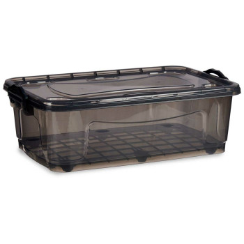 Коробка для хранения с колесами Антрацитный Пластик 30 L 40 x 20,5 x 63 cm (6 штук)