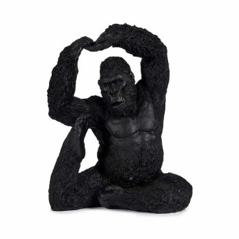 Decorative Figure Yoga Gorilla Black 15,2 x 31,5 x 26,5 cm (3 Units),,,