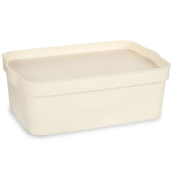 Sandėliavimo dėžutė su dangteliu Kipit TP593-4 Kreminė Plastmasinis 6 L 21,5 x 11 x 31,5 cm (12 vnt.),,,