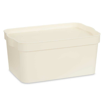 Sandėliavimo dėžutė su dangteliu Kipit TP594-4 Kreminė Plastmasinis 7,5 L 21,5 x 14,5 x 32 cm (12 vnt.),,,