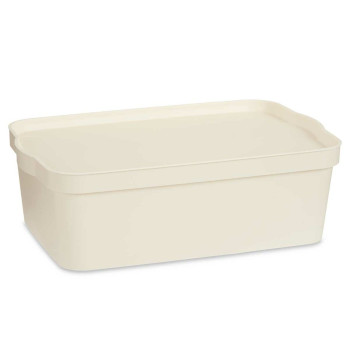 Sandėliavimo dėžutė su dangteliu Kipit TP595-4 Kreminė Plastmasinis 14 L 29,5 x 14,3 x 45 cm (12 vnt.),,,