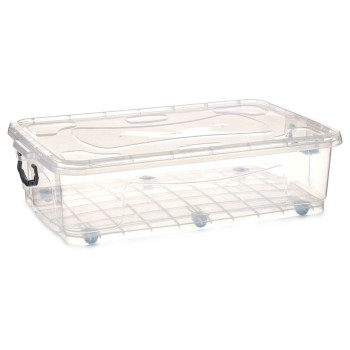 Коробка для хранения с колесами Прозрачный Пластик 40 L 46,5 x 20 x 72,2 cm (6 штук)