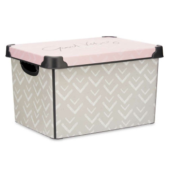Sandėliavimo dėžutė su dangteliu Kipit Vibes Rožinė Plastmasinis Strėlės 22 L 30 x 23,5 x 40 cm (12 vnt.),,,