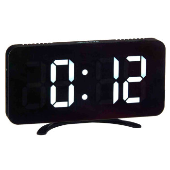 Table-top Digital Clock Black ABS 15,7 x 7,7 x 1,5 cm (12 Units),,,