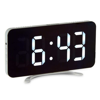 Table-top Digital Clock White ABS 15,7 x 7,7 x 1,5 cm (12 Units),,,