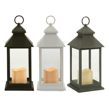 LED-latern Valge Must Kristall Plastmass 13,5 x 34,5 x 13,5 cm (12 Ühikut),,,