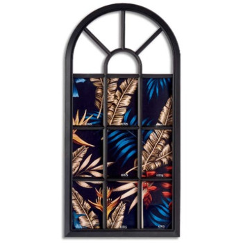 Wall photo frame Window Black Glass Plastic 34,5 x 2,5 x 69,5 cm (6 Units),,,