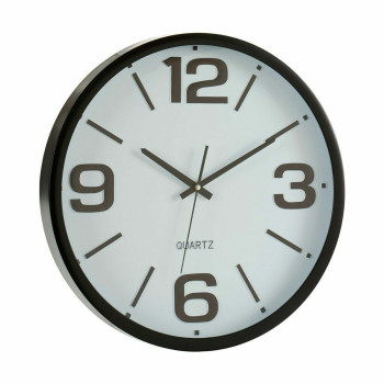 Wall Clock White Black Crystal Plastic 40 x 5 x 40 cm (6 Units),,,
