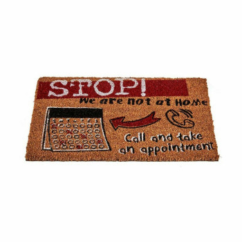 Doormat Stop Black Red Natural Coconut Fibre 40 x 1,5 x 60 cm (12 Units),,,