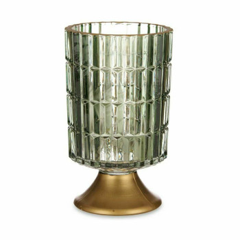 LED Lantern Green Golden Glass 10,7 x 18 x 10,7 cm (6 Units),,,