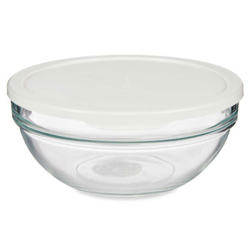 Apvali pietų dėžutė su dangteliu Pasabahce Chefs Balta 1,135 L 17,2 x 7,6 x 17,2 cm (4 vnt.)