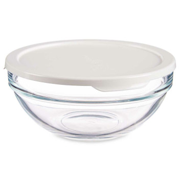Apvali pietų dėžutė su dangteliu Pasabahce Chefs Balta 595 ml 14 x 6,3 x 14 cm (6 vnt.)