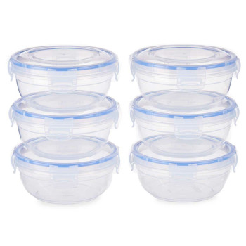 Padažinių rinkinys Leknes 30502 Mėlyna Skaidrus Plastmasinis 800 ml 15,5 x 7,5 x 15,5 cm Hermetiškas (8 vnt.)