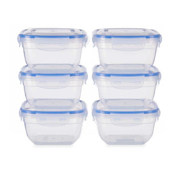 Padažinių rinkinys Leknes 30103 Mėlyna Skaidrus Plastmasinis 900 ml 14,5 x 8,5 x 14,5 cm Hermetiškas (8 vnt.)
