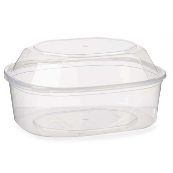 Taisnstūra Pusdienu kastīte ar Vāku Leknes BS1500ROIOV Caurspīdīgs polipropilēns 1,5 L 18 x 10,5 x 21,5 cm (8 gb.)