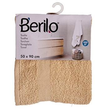 Vonios rankšluostis Berilo 89657 Kreminė 80 % medvilnė 20 % Poliesteris 50 x 90 cm (6 vnt.),,,