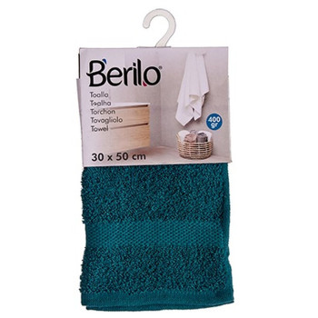 Bath towel Berilo 89672 Blue 80 % cotton 20 % Polyester 30 x 50 cm (12 Units),,,