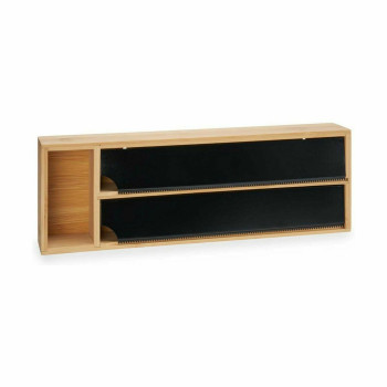 Popieriaus skirstytuvas Kinvara JWKW-5153 (2) Juoda Natūralus Bambukas Nerūdijantis plienas 40 x 7 x 13 cm Dvigubas (8 vnt.)