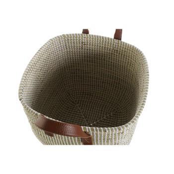 Basket set DKD Home Decor Natural Light brown Polyurethane Seagrass 38 x 38 x 35 cm 2 Pieces,,,