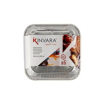 Set of Food Trays Kinvara 23241 Disposable Squared 12 Units,,,