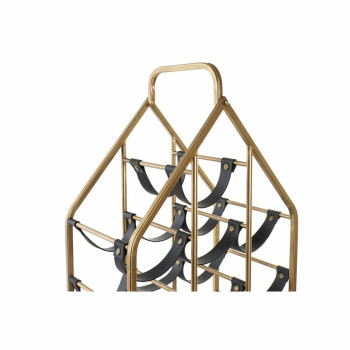 pudeļu statīvs DKD Home Decor Melns Bronza Metāls Plastmasa 37,5 x 24,5 x 82 cm