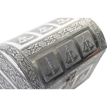 Dėžutė DKD Home Decor Žalia Sidabras Medžio Aliuminis 25 x 15 x 18 cm,,,