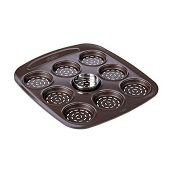 Küpsetusplaat Pizza Mini Pyrex Asimetria Tsingitud Teras (9 Lahtrid) (16 x 16 cm)